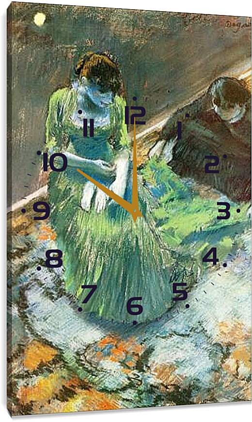 Часы картина - Avant le lever du rideau. Эдгар Дега