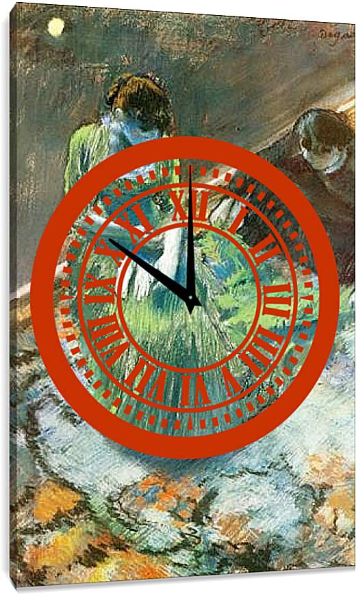 Часы картина - Avant le lever du rideau. Эдгар Дега