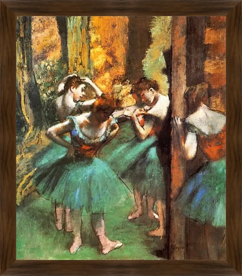 Картина в раме - Danseuses roses et vertes. Эдгар Дега