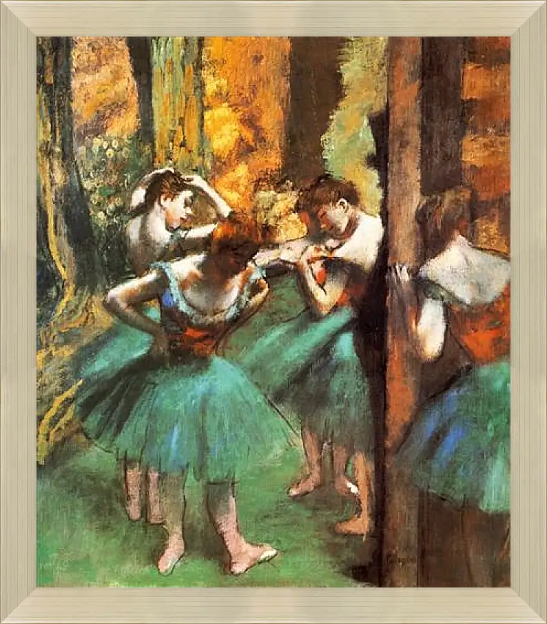 Картина в раме - Danseuses roses et vertes. Эдгар Дега