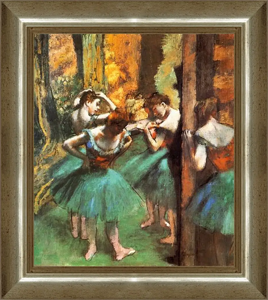 Картина в раме - Danseuses roses et vertes. Эдгар Дега