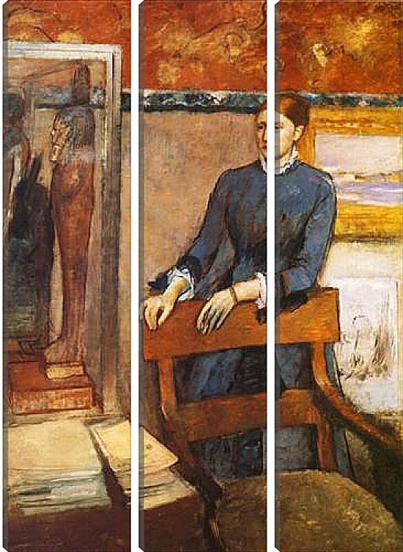 Модульная картина - Helene Rouart dans le bureau de son pere, Madame Marin. Эдгар Дега