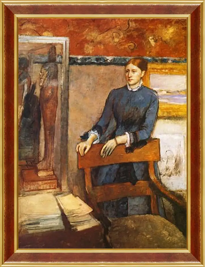 Картина в раме - Helene Rouart dans le bureau de son pere, Madame Marin. Эдгар Дега