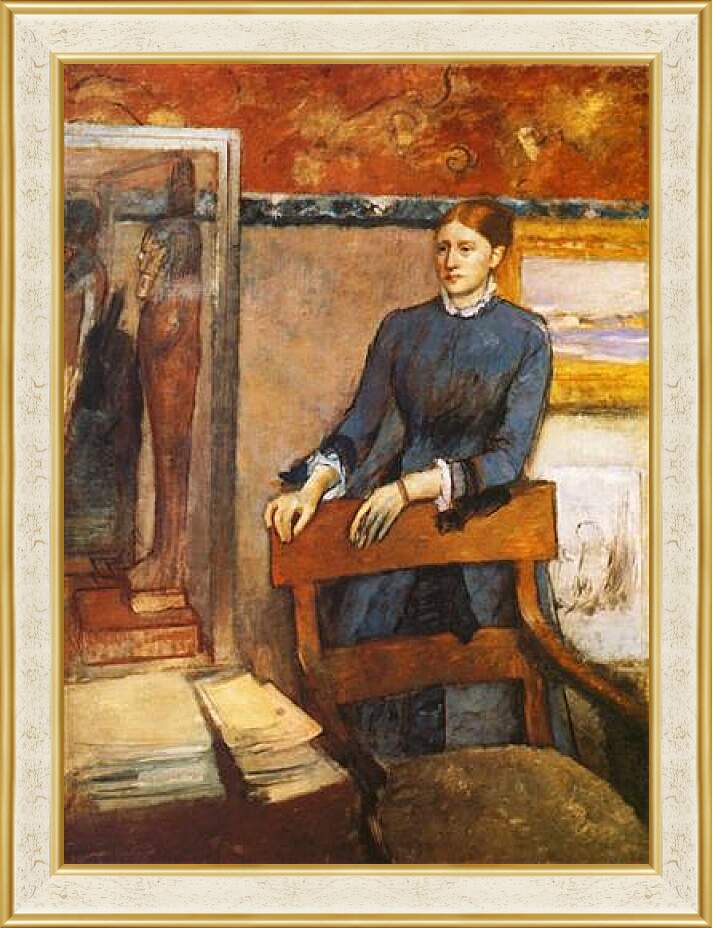 Картина в раме - Helene Rouart dans le bureau de son pere, Madame Marin. Эдгар Дега