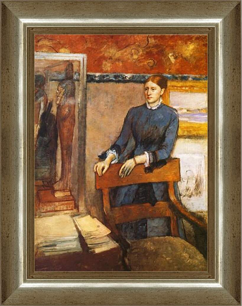 Картина в раме - Helene Rouart dans le bureau de son pere, Madame Marin. Эдгар Дега