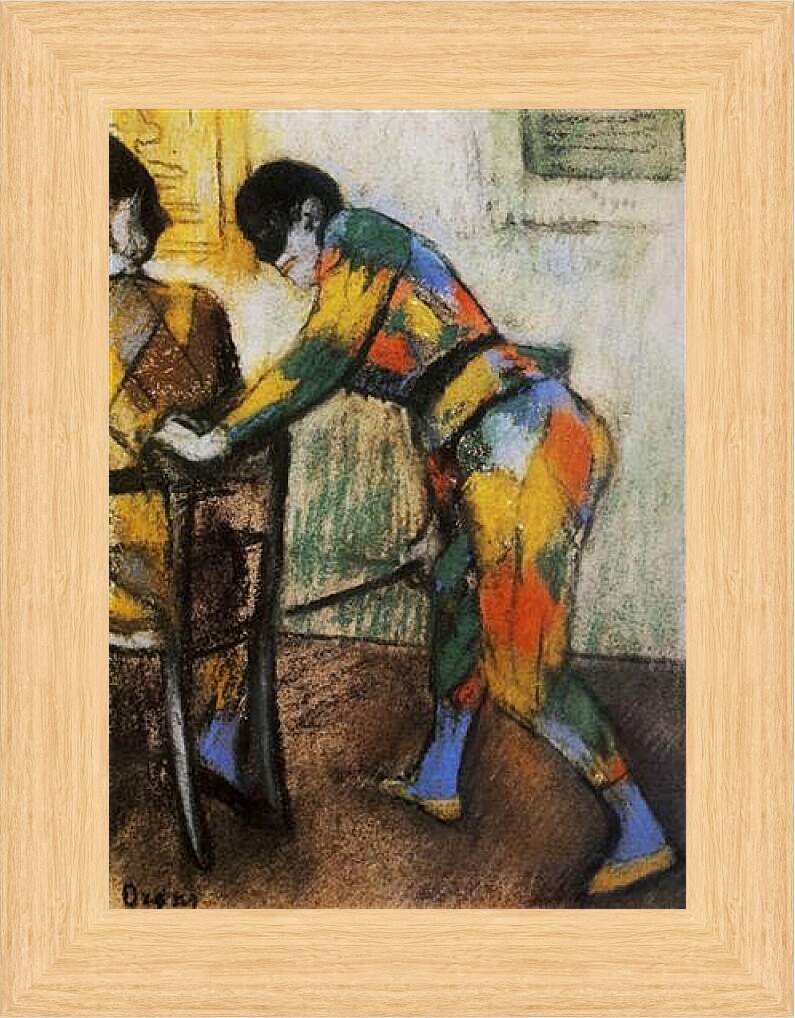 Картина в раме - Deux arlequins. Эдгар Дега