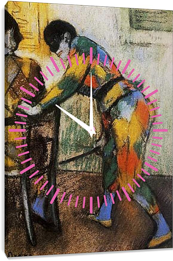 Часы картина - Deux arlequins. Эдгар Дега
