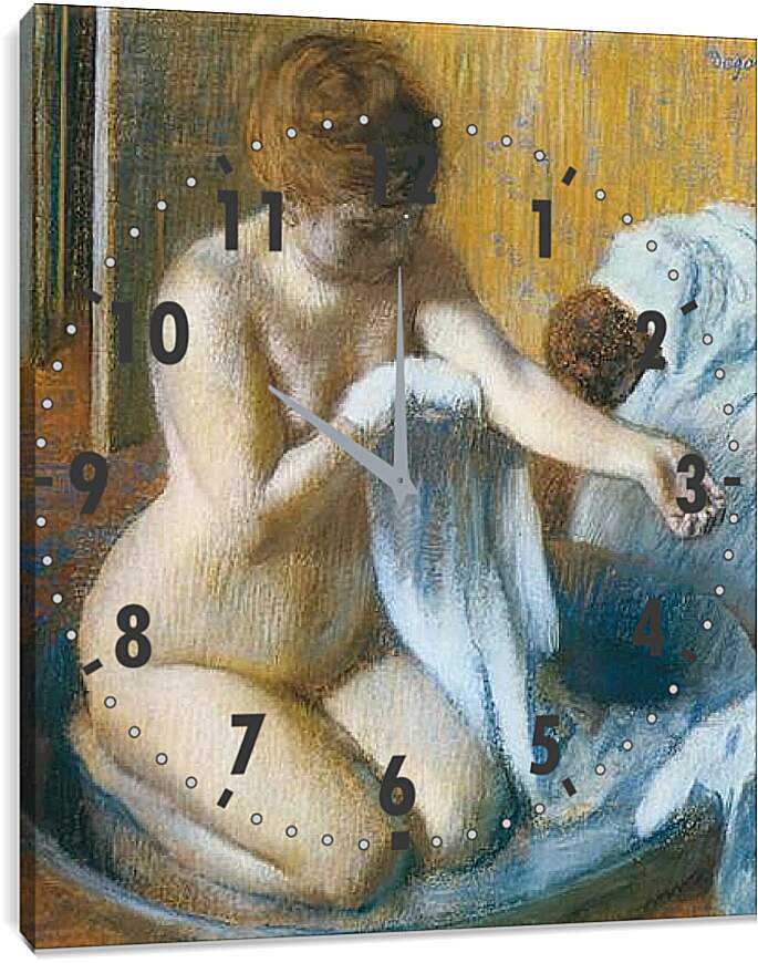 Часы картина - Degas Edgar, Femme au tub Woman with the tub. Эдгар Дега