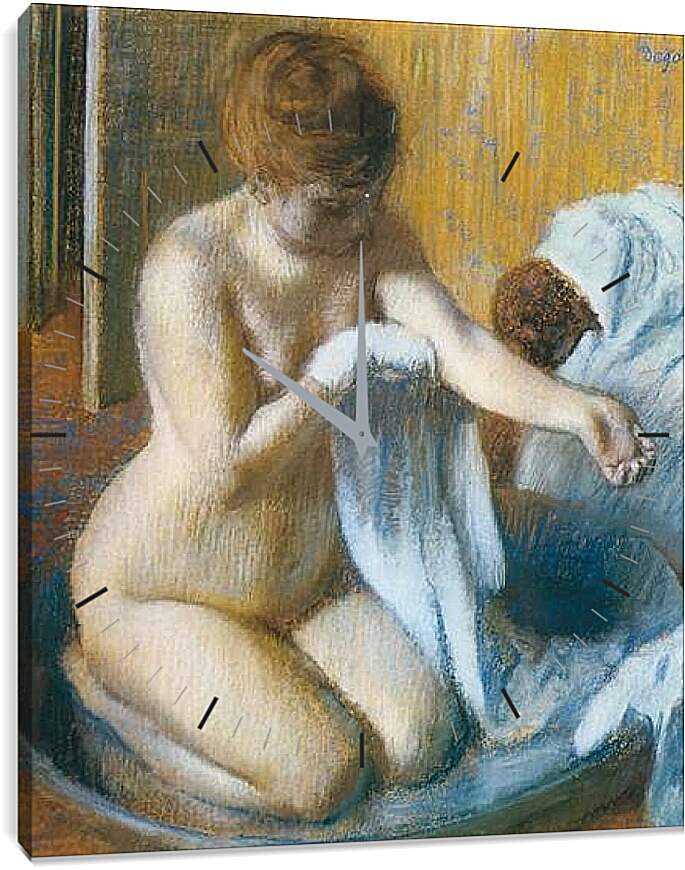 Часы картина - Degas Edgar, Femme au tub Woman with the tub. Эдгар Дега