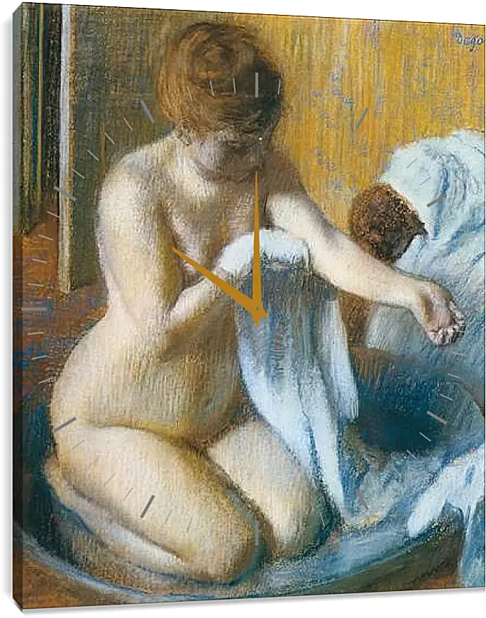 Часы картина - Degas Edgar, Femme au tub Woman with the tub. Эдгар Дега