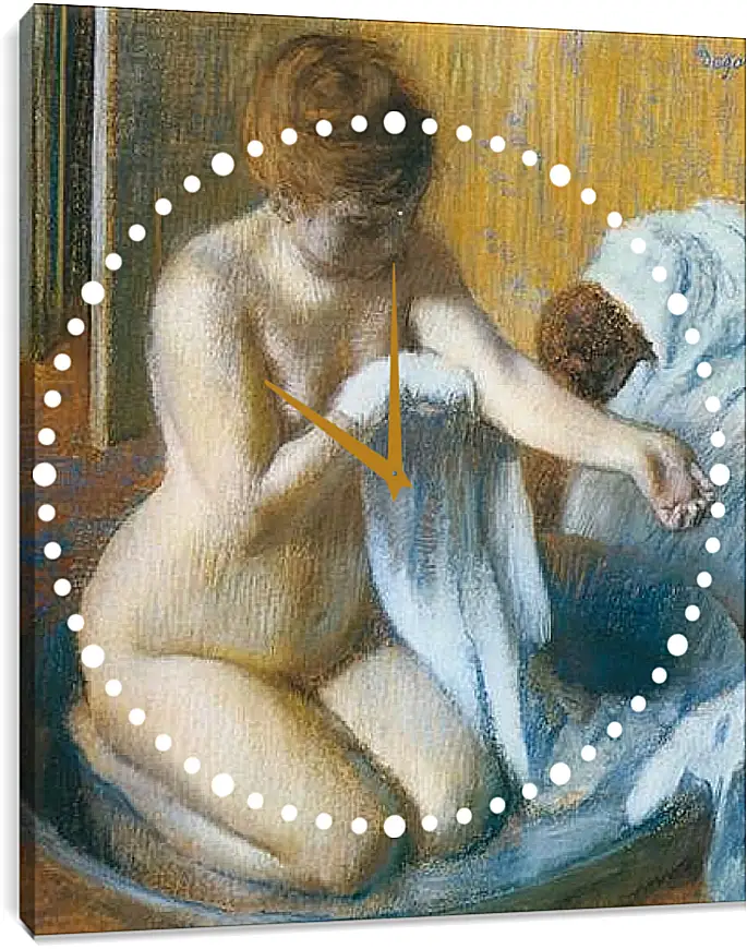 Часы картина - Degas Edgar, Femme au tub Woman with the tub. Эдгар Дега