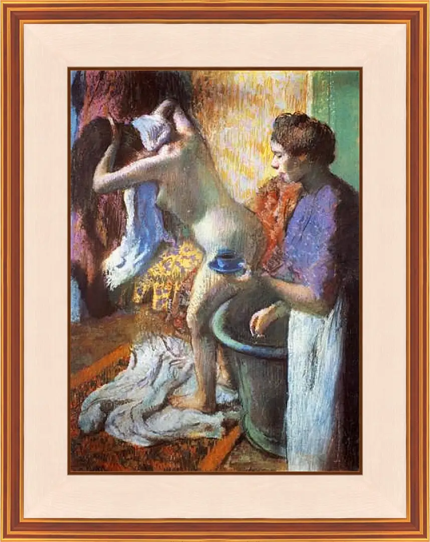 Картина в раме - Le petit dejeuner a la sortie du bain. Эдгар Дега