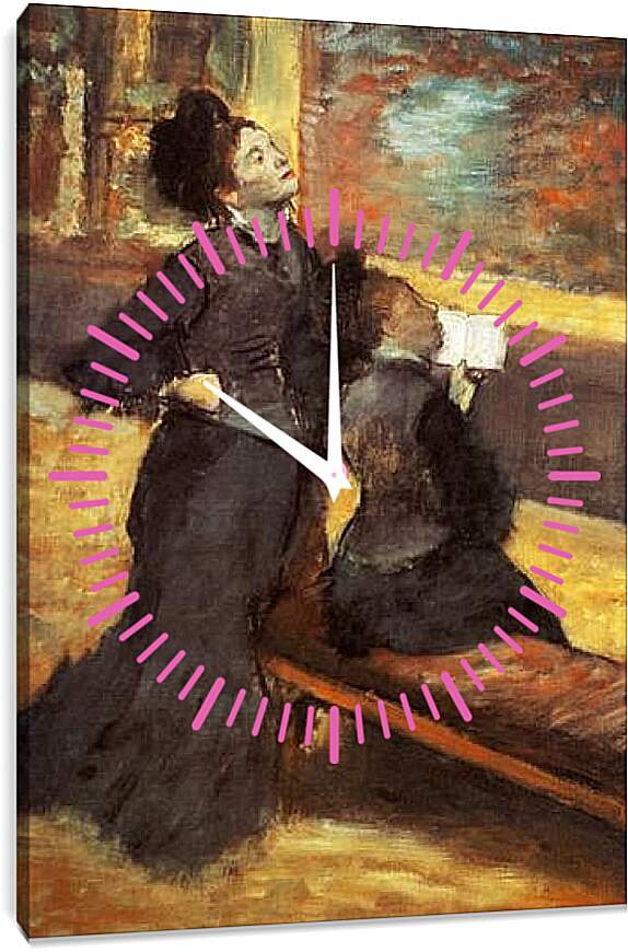 Часы картина - La Visite au musee. Эдгар Дега