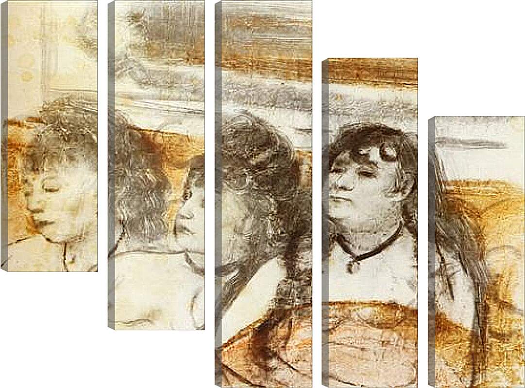 Модульная картина - Trois filles assises de face. Эдгар Дега