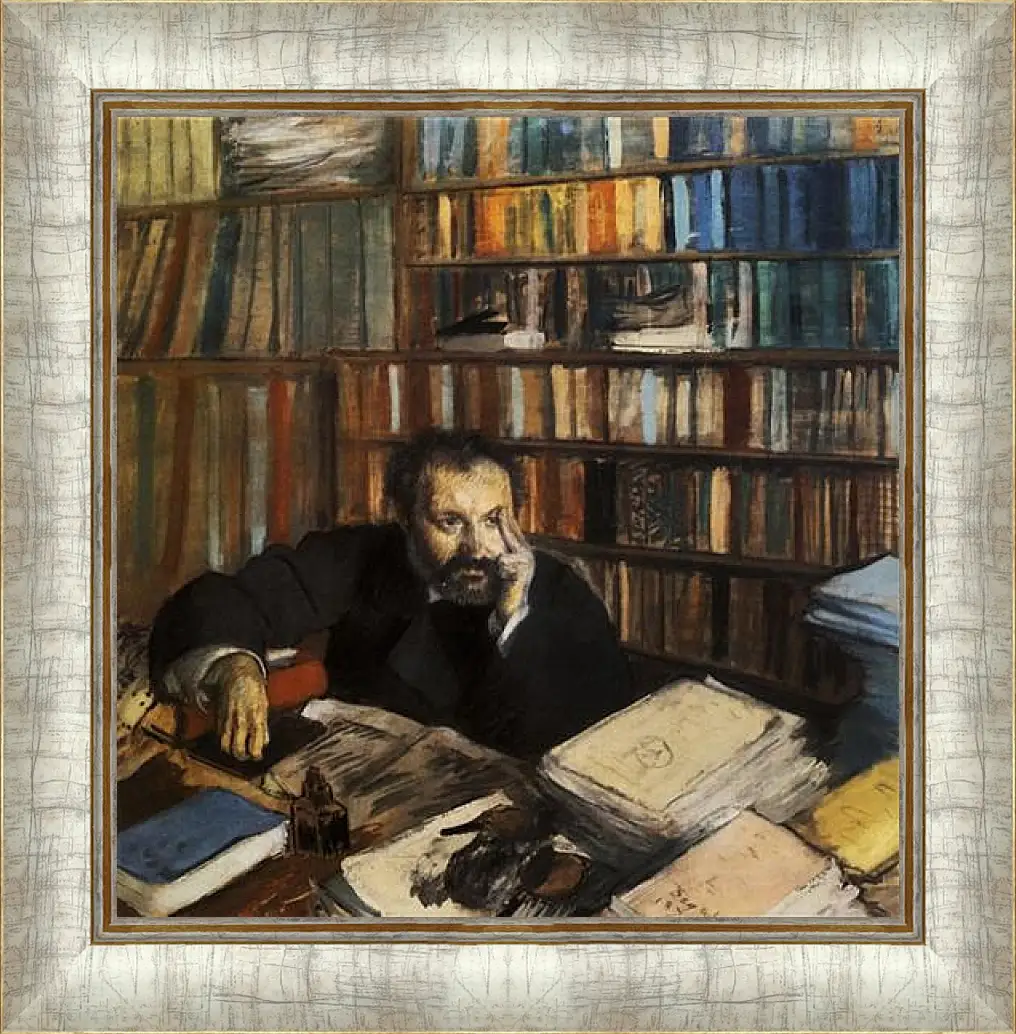 Картина в раме - Edmond Duranty  Gouache. Эдгар Дега