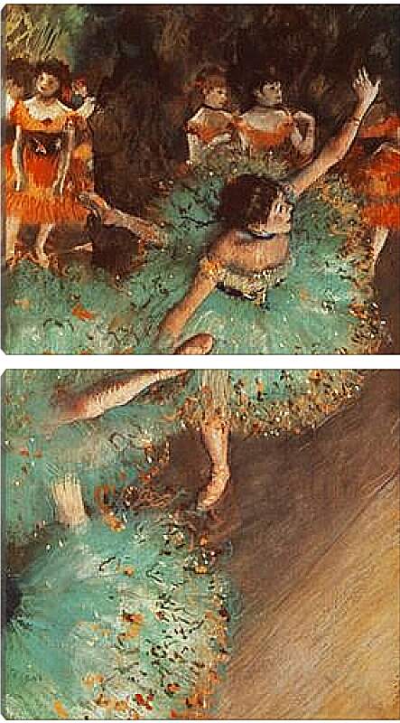 Модульная картина - Danseuses basculant, Danseuses vertes. Эдгар Дега