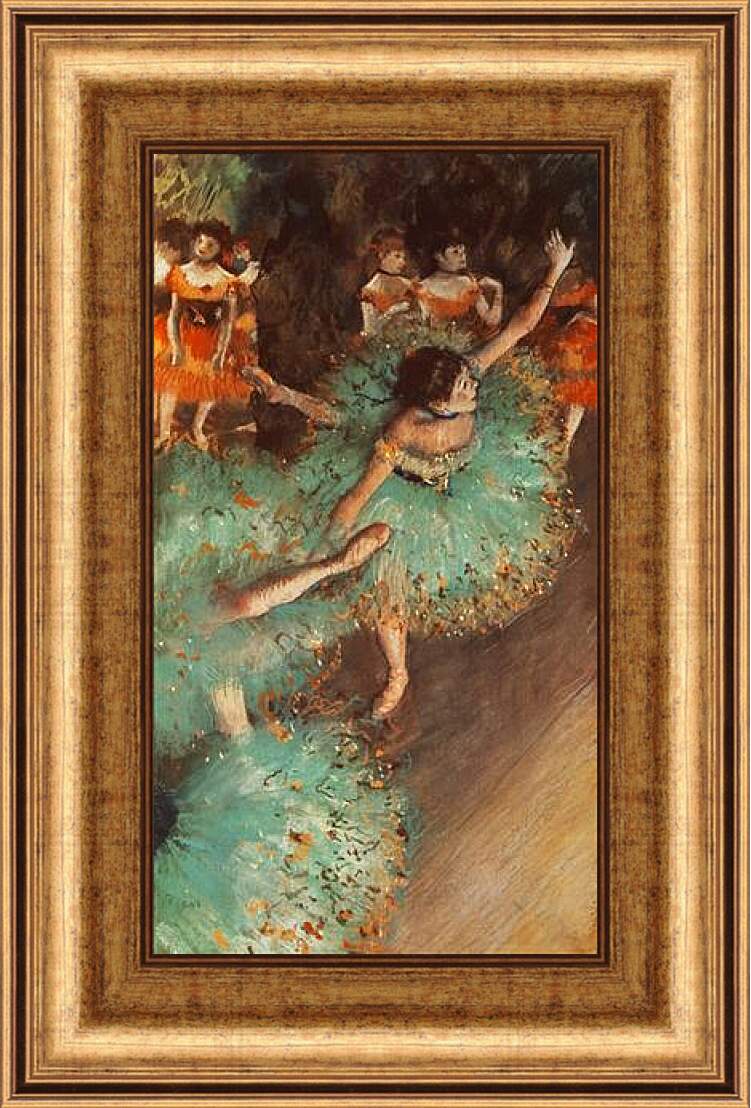 Картина в раме - Danseuses basculant, Danseuses vertes. Эдгар Дега