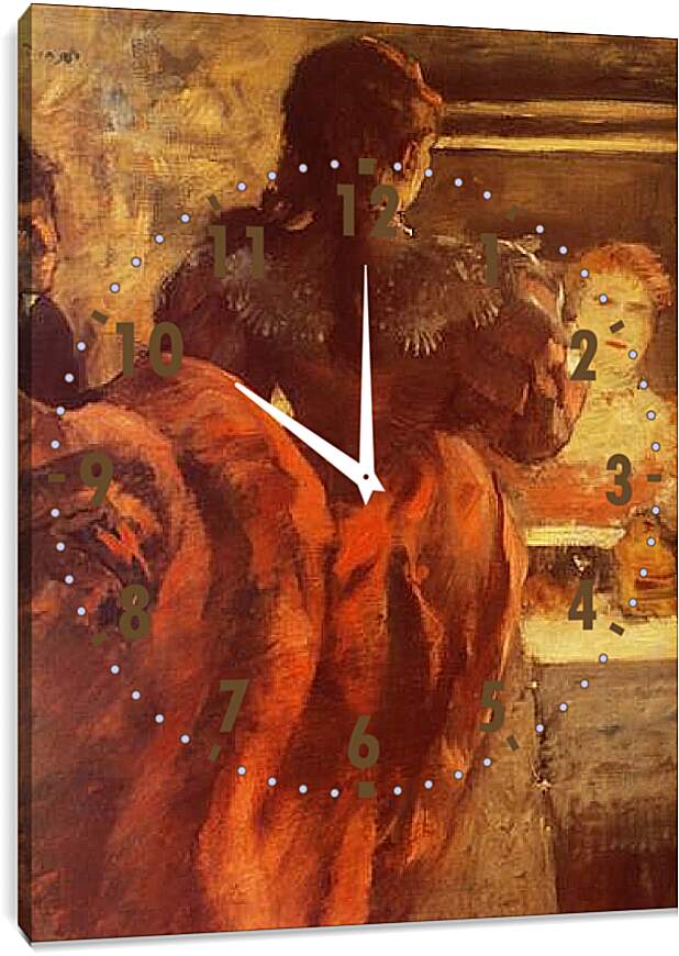 Часы картина - Danseuse dans sa loge. Эдгар Дега