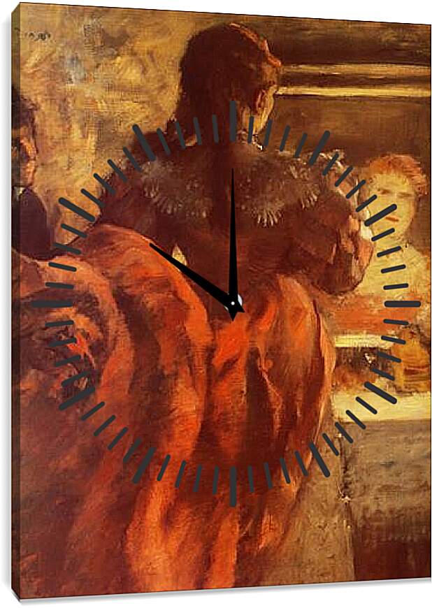 Часы картина - Danseuse dans sa loge. Эдгар Дега