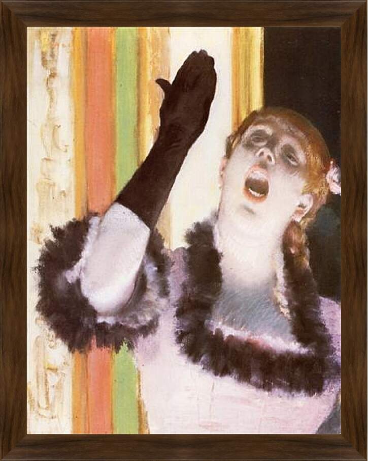 Картина в раме - Chanteuse de Cafe, la chanteuse au gant. Эдгар Дега