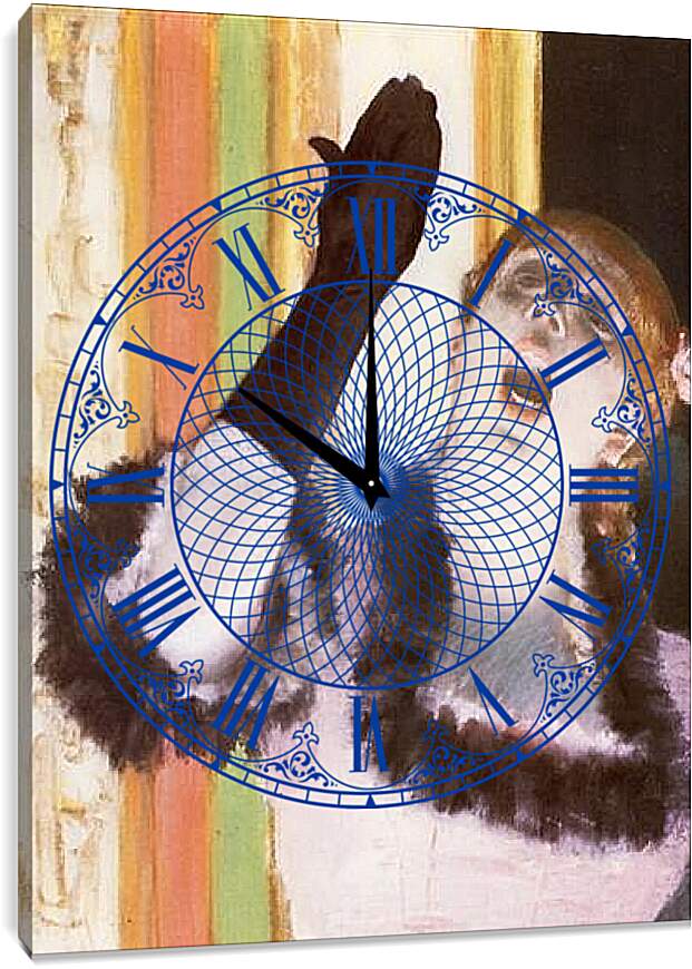 Часы картина - Chanteuse de Cafe, la chanteuse au gant. Эдгар Дега