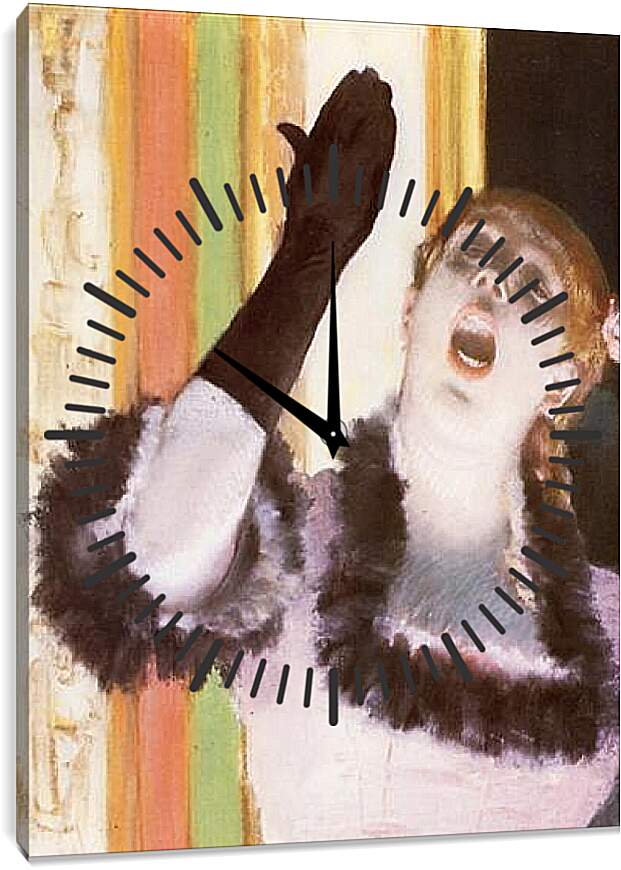 Часы картина - Chanteuse de Cafe, la chanteuse au gant. Эдгар Дега