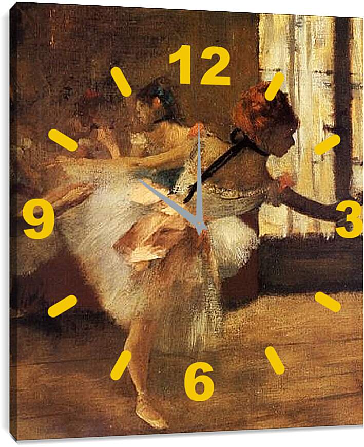 Часы картина - La Repetition de Danse, detail. Эдгар Дега