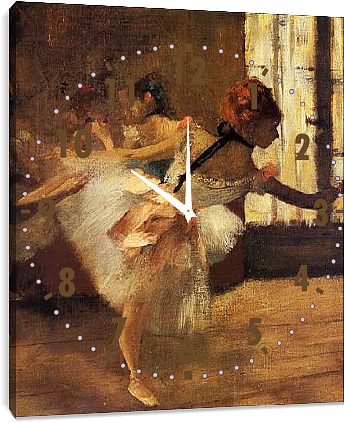 Часы картина - La Repetition de Danse, detail. Эдгар Дега