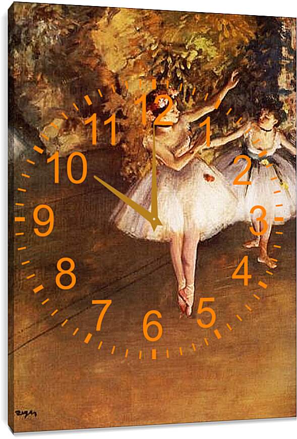 Часы картина - Deux danseuses en scene. Эдгар Дега