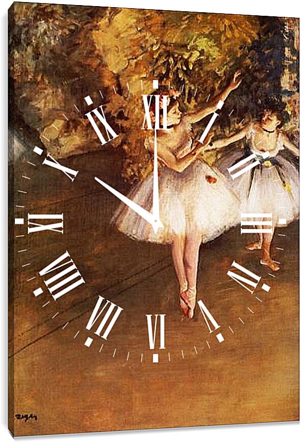 Часы картина - Deux danseuses en scene. Эдгар Дега