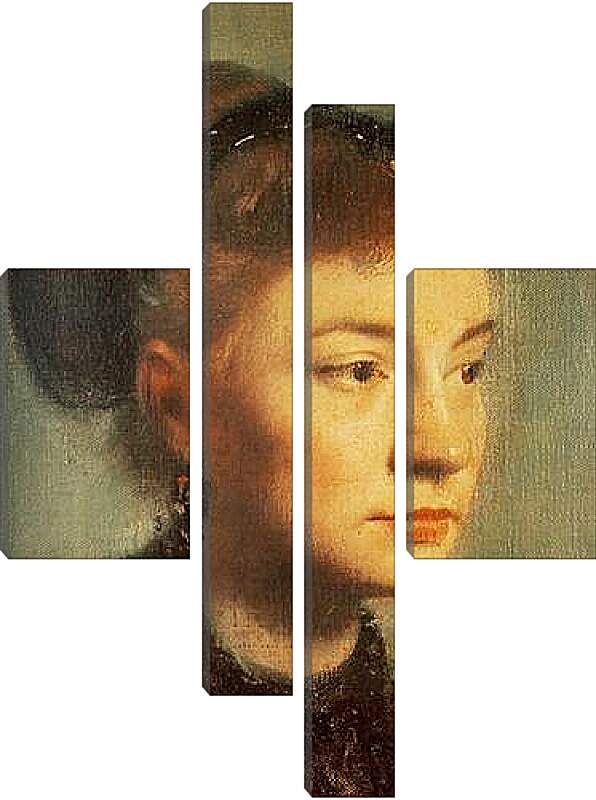 Модульная картина - Portrait de Jeune femme	. Эдгар Дега