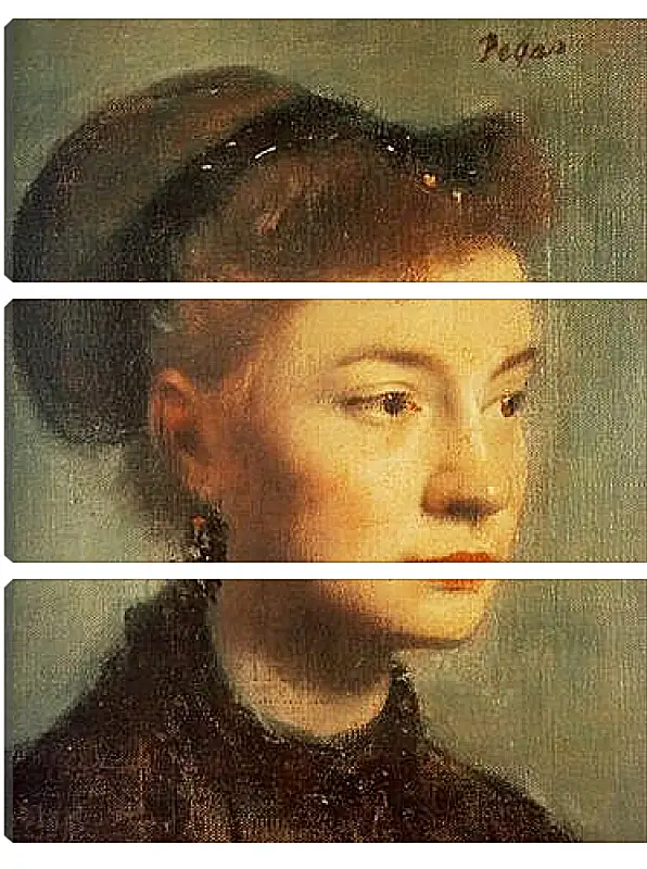 Модульная картина - Portrait de Jeune femme	. Эдгар Дега