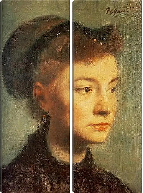 Модульная картина - Portrait de Jeune femme	. Эдгар Дега