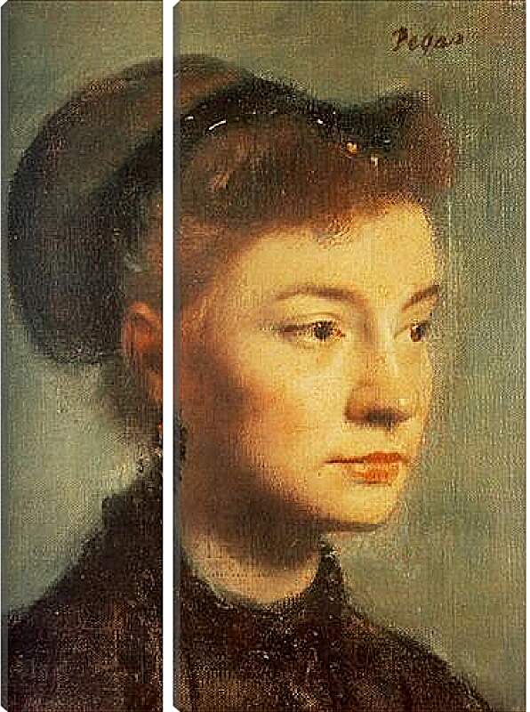 Модульная картина - Portrait de Jeune femme	. Эдгар Дега