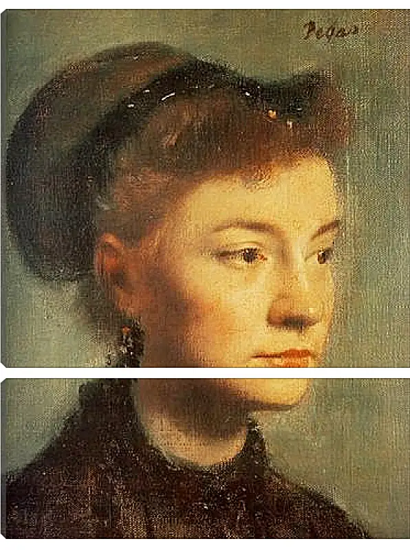 Модульная картина - Portrait de Jeune femme	. Эдгар Дега