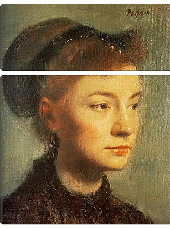 Модульная картина - Portrait de Jeune femme	. Эдгар Дега