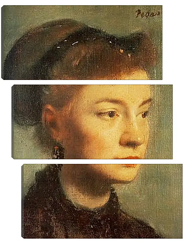 Модульная картина - Portrait de Jeune femme	. Эдгар Дега