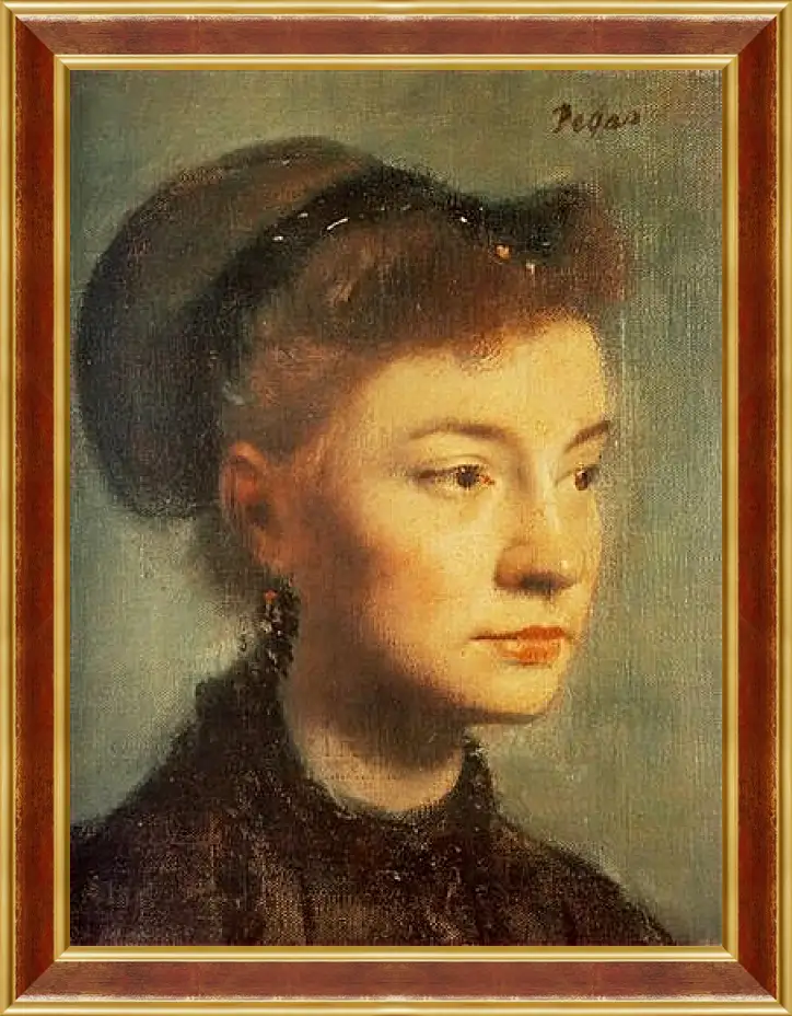 Картина в раме - Portrait de Jeune femme	. Эдгар Дега