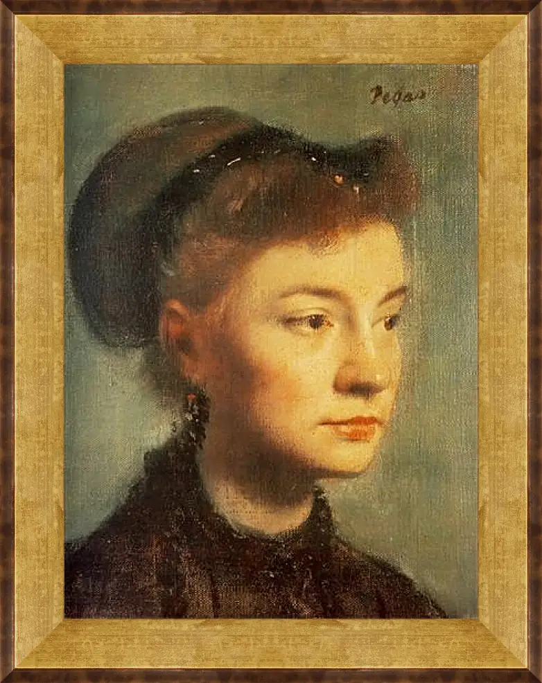 Картина в раме - Portrait de Jeune femme	. Эдгар Дега