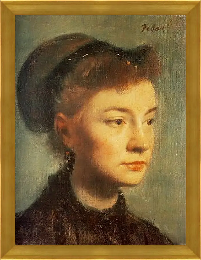 Картина в раме - Portrait de Jeune femme	. Эдгар Дега