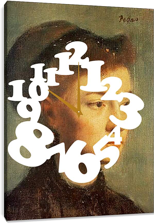 Часы картина - Portrait de Jeune femme	. Эдгар Дега
