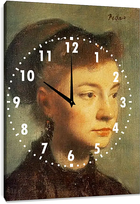 Часы картина - Portrait de Jeune femme	. Эдгар Дега