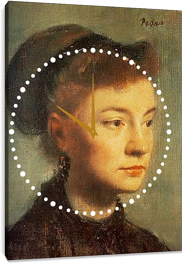Часы картина - Portrait de Jeune femme	. Эдгар Дега