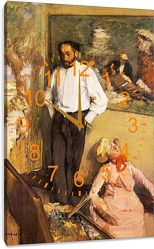Часы картина - Artiste dans son atelier. Эдгар Дега