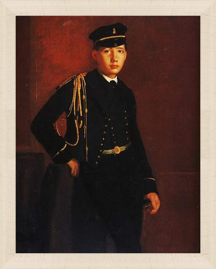 Картина в раме - Achille de Gas en aspirant de marine. Эдгар Дега