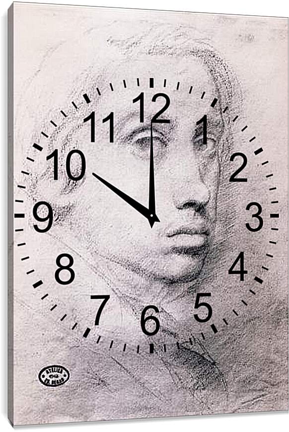 Часы картина - Etude pour un autoportrait  Dessin Sanguine. Эдгар Дега