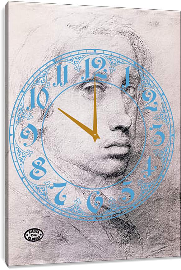 Часы картина - Etude pour un autoportrait  Dessin Sanguine. Эдгар Дега