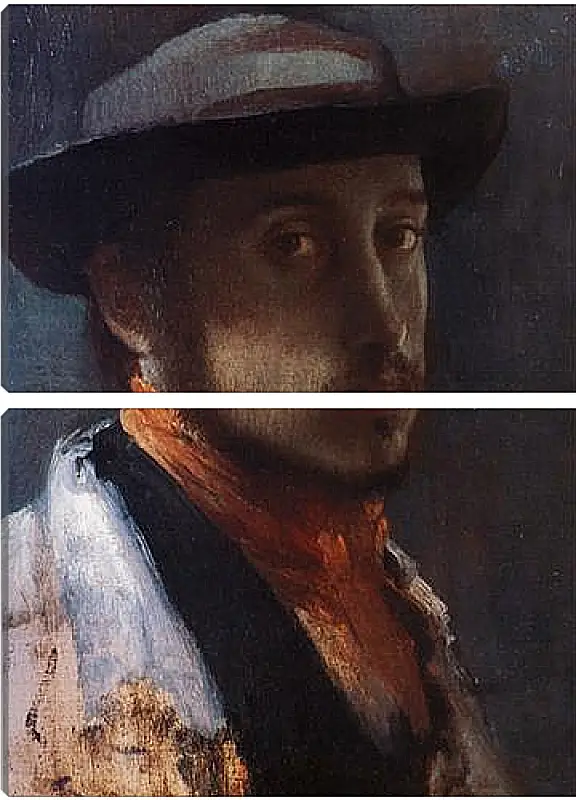 Модульная картина - Degas au chapeau moi. Эдгар Дега