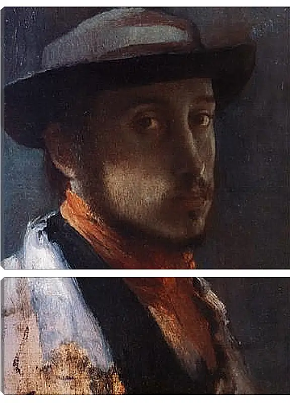 Модульная картина - Degas au chapeau moi. Эдгар Дега