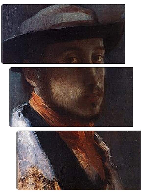 Модульная картина - Degas au chapeau moi. Эдгар Дега